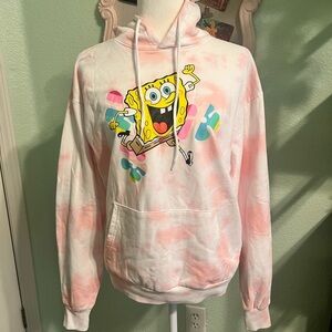 Nickelodeon Pink and White Oversized SpongeBob Sweatshirt
